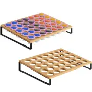 2PCS K Cup Coffee Pod Holder for Counter Bamboo K Cup Drawer Organizer 70 Pods