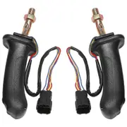 2Pcs L+R 3 Buttons Excavator Joystick Compatible Daewoo Doosan DH DX150 215-cet black