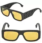 FENDI SHADOW 40106 Matte Brown Orange Fashion Square 3D Print Sunglass FE40106I