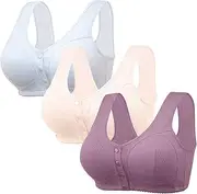 [Generic] High Support Bras for Women Adjustable Strap Full Coverage Up Bras Comfortable No Underwire Wireless Bras Non Removable Padded Sports Bras for Women