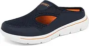 [Meik Mangni] Slippers Women's Men's Clogs Lightweight Slippers Breathable Mules Mules, Blue/Orange, 48 EU