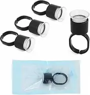 KingWei Ink Ring Cups,KingWei 50pcs Microblading Pigment Glue Rings with Sponge Ink Cups Caps Permanent Makeup Eyelash Eyebrow Extensions Medium Holder for Microblading Supplies