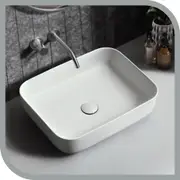 Simplus Ceramic Basin Vanity Sink Rectangle Hand Wash Bowl Above Counter Bath 500x400x140mm