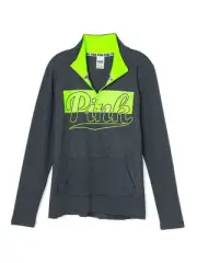 VICTORIA'S SECRET Pink Fleece High & Low Half Zip Sweater XSmall NWT Gray,Lemon