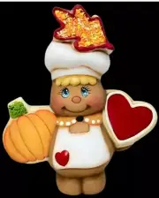 Gingerbread Man w/ Leaf On Hat Painted or Unpainted Ceramic Bisque Clay Magic