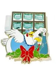 Disney Pin 2024 Mickey Advent Calendar Stained Glass Lady Cluck Robin Hood LE