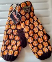 Japan Selecta Fashion Mittens Gloves Acrylic Knit Candy Corn Vtg Marshall Field