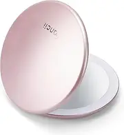 Fancii LED Travel Makeup Mirror, Rechargeable with 10x/1x Magnifying & 3 Light Settings - Compact, Portable, Large 123mm Wide Lighted Hand Mirror with Handbag and Purses, Taylor (Pink)