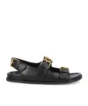 Valentino Double Buckle-Strap Open Toe Sandals 36,37.5,37,38.5,38,39,40.5,40,36.5,41 black