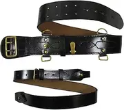 [Uniform Store London] Sam Browne Belt + Shoulder Strap Black Leather Brass Uniform Accessories R240