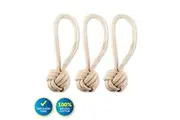 Pet Basic [3PK] Rope Dog Toys Natural Cotton Thick Tug Fetch Play 24cm