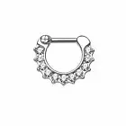 16G Septum Clicker Nose Rings Piercing Surgical Steel Jewelry Clear CZ Gem Daith