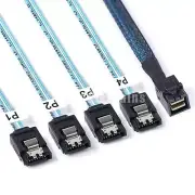 1M Mini SAS SFF-8643 Target to 4 SATA 7pin Host Hard Disk Data Server Raid Cable