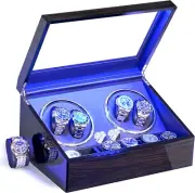 Watch Winder for Automatic Watches 4 Watch Rotator and 6 Extra Storages with Sup