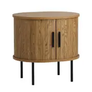 Oikiture Bedside Table Side End Tables Storage Cabinet Natural