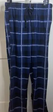 Mission Ridge Men's Cozy Plaid Blue/black/white Sleepwear PJ Pants Medium NWT