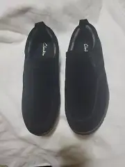 Clarks Mens Suede Slip On Twin Gore Slippers Indoor Outdoor Black Size 12 M