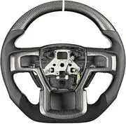 Customized Matte Carbon Fiber Steering Wheel Compatible With Raptor F150 2017 2022 2018 2019 2020 Leather Alcantara(Style 1)