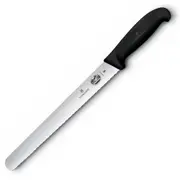 Victorinox Slicing Knife Round Wavy Edge 25cm Fibrox Handle Black 5.4233.25