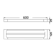 Ikon Seto 600mm Double Towel Rail - Chrome