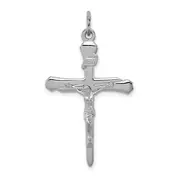 Sterling Silver Rhodium-Plated Crucifix Pendant