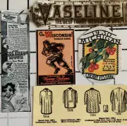 Pkg of 100 Fussy Cut Vtg Asst Ads, Images, Ephemera - Paper Craft, Junk Journals