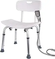 FFSPIIO Bath Shower Bench with Backrest, for Elderly Adults Disabled Adjustable Hight Shower Chair Safety Bathroom Stool Shower Chair