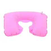 Inflatable U Shape Air Cushion Travel Pillow Head Neck Back Rest Nap Sleep PINK
