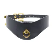Love in Leather Faux Leather Double Strap Bondage Collar