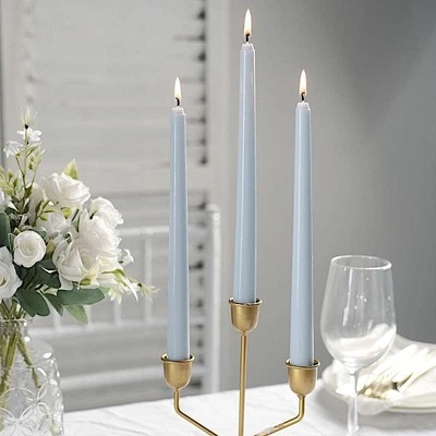 120 Dusty Blue Premium 10" Taper Candles Unscented Dinner Party Wedding