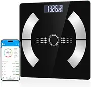 Digital Simple and Practical Body Fat Scale with Led Display, Bathroom Scale, Body Composition Analyzer with Smartphone Application and Bluetooth synchronous Scale
