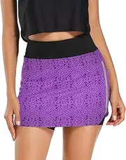 [RPLIFE] Elegant Purple Womens Exercise Skirt, Athletic Skirts for Women with Shorts，Skirts Women Short Casual