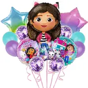 13PC Gabbys Dollhouse Foil Balloon Set Birthday Party Supplies Decoration