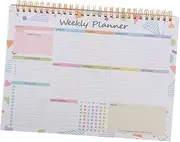 COMPUKAS Weekly Planner Notepad Efficient Day Planner for Home School and Office Tasks Sturdy Dual Wire Binding Convenient Calendar for Meal Tracking and Organization
