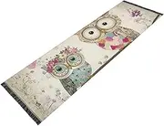 YXYZRMY Washable Runner Rug Two Owls Branch Colors 2’ x 6’ Non Slip Runner Rug for Hallways Entryway Bedroom Floor Carpet Runner- Soft Thin Mat with Rubber Backing for Family Pet