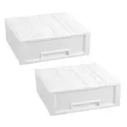 2x Boxsweden WHT 28.5x26cm Stacking Drawer Home Storage Container Organiser