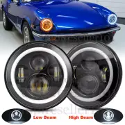 Pair 7 Inch Halo Round LED Headlights Angel Eyes For triump spitfire & Wrangler (for: Fiat)