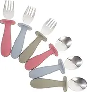 ASAKKURA Infant Feeder Spoons Baby Utensils Set Toddler Forks Spoons 6pcs Silverware for Boys and Girls Lightweight Baby Supplies