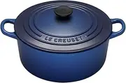 [Le Creuset] Enameled Cast-Iron 3-1/2-Quart Round French Oven, Cobalt Blue
