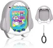 DZHAXIE Cute Case Compatible with Tamagotchi Uni, Cute 3D Shark Pattern Silicone Protector Case for Tamagotchi Uni Virtual Pet Machine with Finger Lanyard