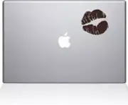 The Decal Guru Kissy Lips MacBook Decal Vinyl Sticker - 12" MacBook - Brown