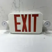 EMERGENCY LIGHT/EXIT COMBO 2W POWER RED DUAL LED HEADS 6000k 120-277V 50/60Hz