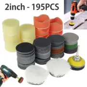 195x Electric Car Polisher Buffer Sander Polishing Pad 2"in Buffing Sponge Kit~}