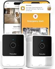 Petcube Pack of 2 Cam Indoor Wi-Fi Pet and Security Camera with Phone App, Pet Monitor with 2-Way Audio and Video, Night Vision, 1080p HD Video and Smart Alerts for Ultimate Home Security (2 Pack)