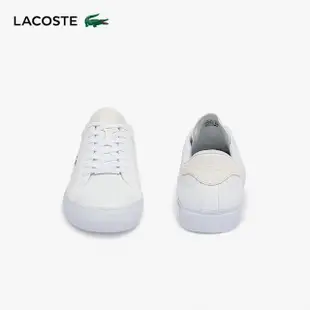 【LACOSTE】男鞋-Powercourt 拋光皮革休閒鞋(白色)