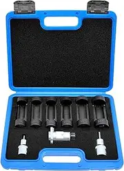 Labymos 9PCS Shock Absorber Tool Kit, 16mm 18mm 19mm 21mm 22mm 24mm Strut Nut Socket with 12 Point 1/2'' Drive Suspension Strut Spreader Socket