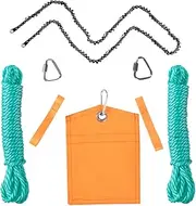 Loggers Art Gens Upgrade 48 Inch High Limb Hand Rope Saw with 46 Feet Rope 62 Sharp Teeth Blades on Both Sides - Folding Pocket Chainsaw for Wood-Cutting, Camping, Hunting and Field Survival