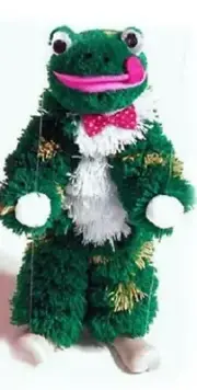 Yarn Frog, 2 Legged, 3-String T-Handle Marionette Puppet 10" Tall Assorted Color