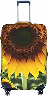 [FSCEV] Yellow Sunflower Trolley Suitcase Protective Cover Business Travel Luggage Protector Fashion 18-32 Inches, White, M