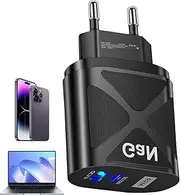 Yabauuop 65w Portable Charger | Fast Charging Charger Block - QC3.0 PD Charger, 2-Port USB Charger, Fast Charging Charger Block for Laptop